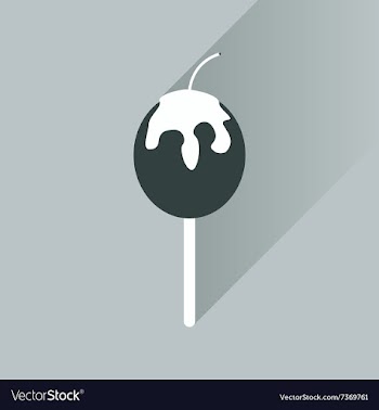 Flat icon with long shadow baked apple vector image