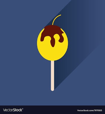 Flat icon with long shadow baked apple vector image