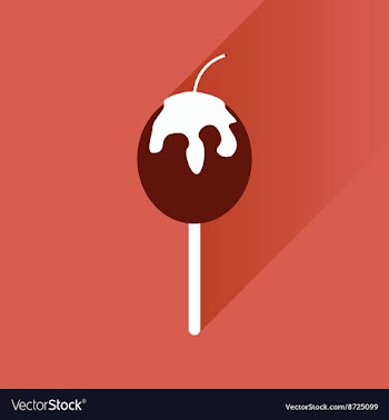 Flat icon with long shadow baked apple vector image