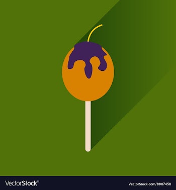 Flat icon with long shadow baked apple vector image