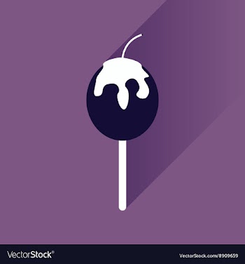 Flat icon with long shadow baked apple vector image