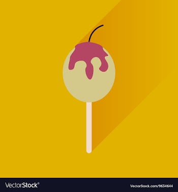 Flat icon with long shadow baked apple vector image