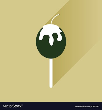Flat icon with long shadow baked apple vector image