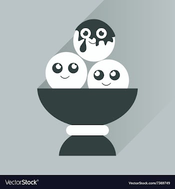 Flat icon with long shadow balls of ice cream vector image
