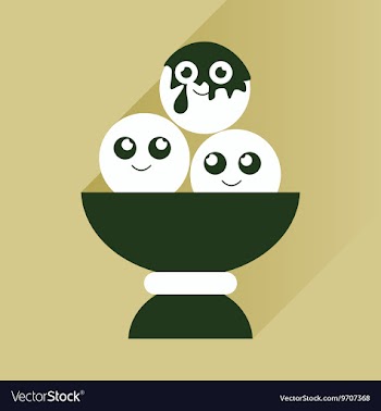 Flat icon with long shadow balls of ice cream vector image