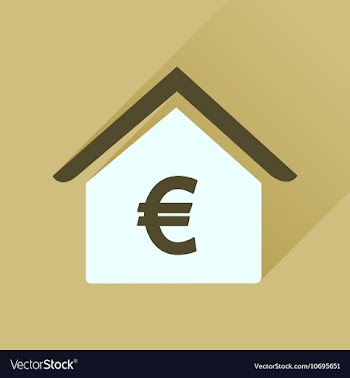 Flat icon with long shadow Bank building vector image
