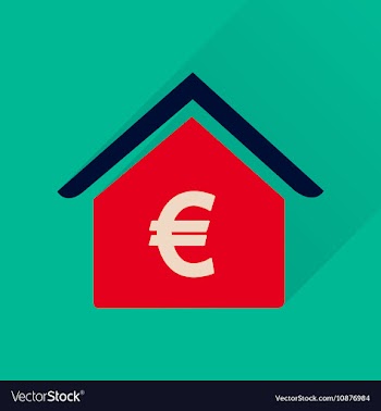 Flat icon with long shadow Bank building vector image