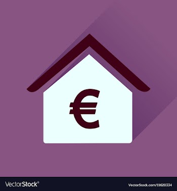 Flat icon with long shadow Bank building vector image