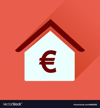 Flat icon with long shadow Bank building vector image