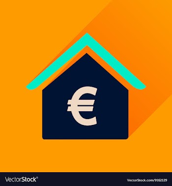 Flat icon with long shadow Bank building vector image