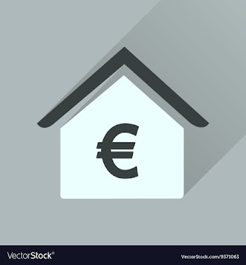Flat icon with long shadow Bank building vector image