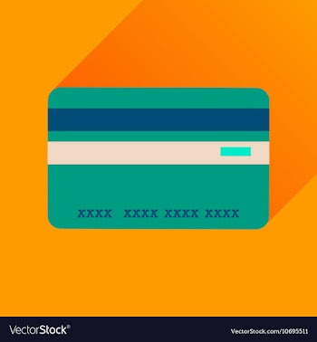 Flat icon with long shadow bank card vector image