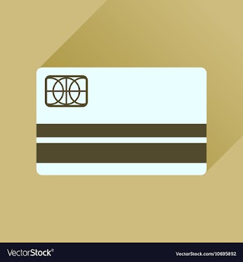 Flat icon with long shadow bank card vector image