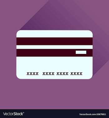 Flat icon with long shadow bank card vector image