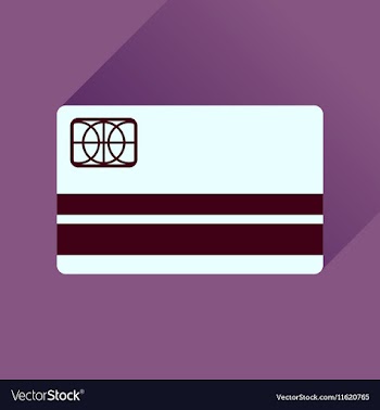 Flat icon with long shadow bank card vector image