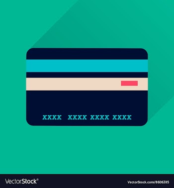 Flat icon with long shadow bank card vector image