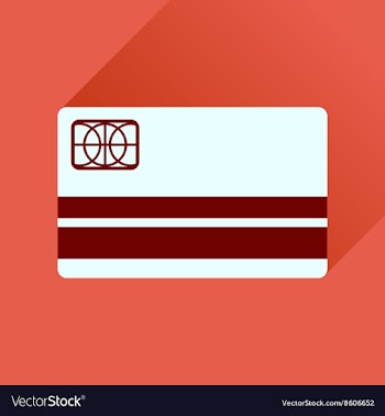 Flat icon with long shadow bank card vector image