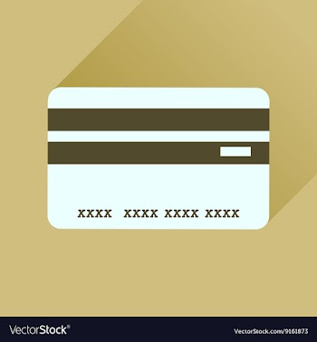 Flat icon with long shadow bank card vector image