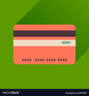 Flat icon with long shadow bank card vector image