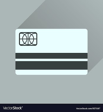 Flat icon with long shadow bank card vector image
