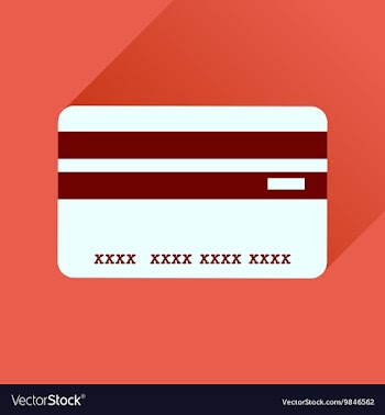 Flat icon with long shadow bank card vector image