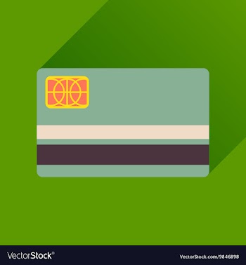 Flat icon with long shadow bank card vector image