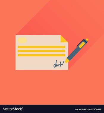 Flat icon with long shadow bank check vector image