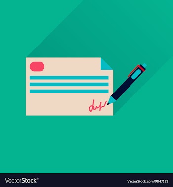 Flat icon with long shadow bank check vector image