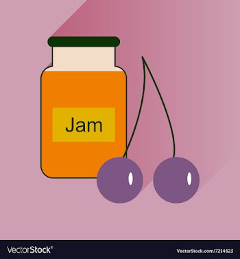 Flat icon with long shadow Bank of cherry jam vector image