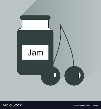 Flat icon with long shadow Bank of cherry jam vector image