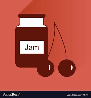 Flat icon with long shadow Bank of cherry jam vector image