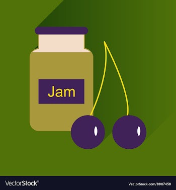 Flat icon with long shadow Bank of cherry jam vector image