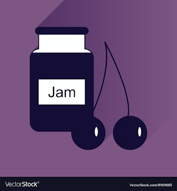 Flat icon with long shadow Bank of cherry jam vector image