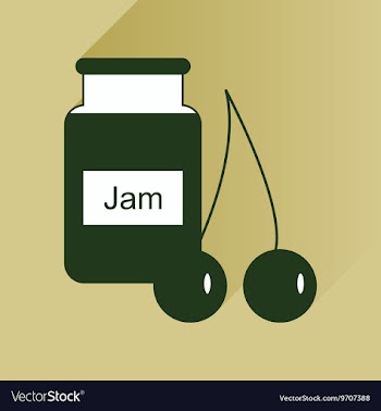 Flat icon with long shadow Bank of cherry jam vector image
