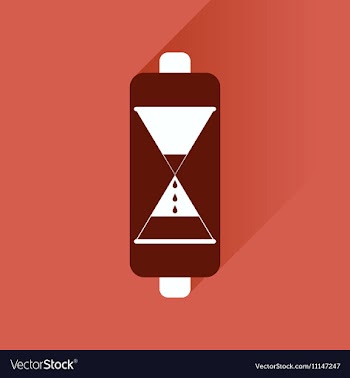 Flat icon with long shadow battery level vector image