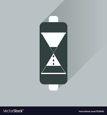 Flat icon with long shadow battery level vector image