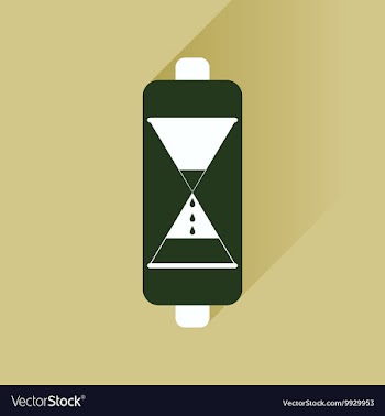 Flat icon with long shadow battery level vector image
