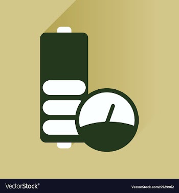 Flat icon with long shadow battery level vector image