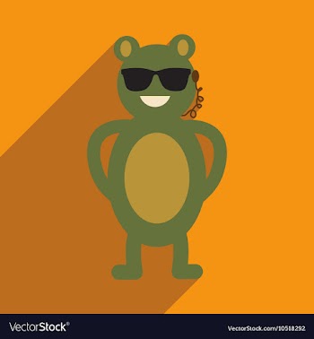 Flat icon with long shadow bear cartoon vector image