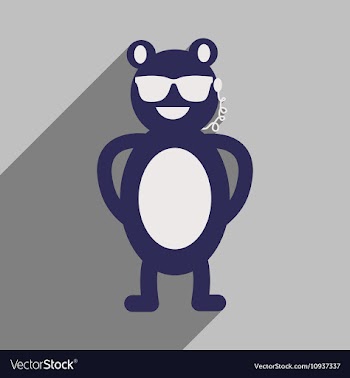 Flat icon with long shadow bear cartoon vector image
