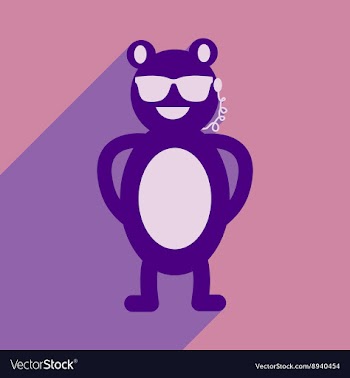 Flat icon with long shadow bear cartoon vector image