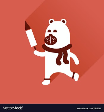 Flat icon with long shadow Bear fireworks vector image