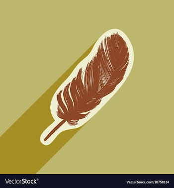 Flat icon with long shadow bird s feather vector image