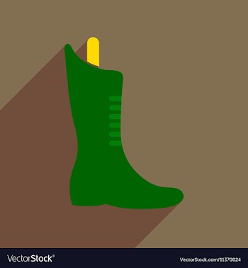 Flat icon with long shadow boots lacing vector image
