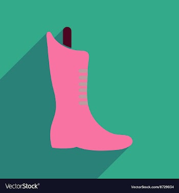 Flat icon with long shadow boots lacing vector image