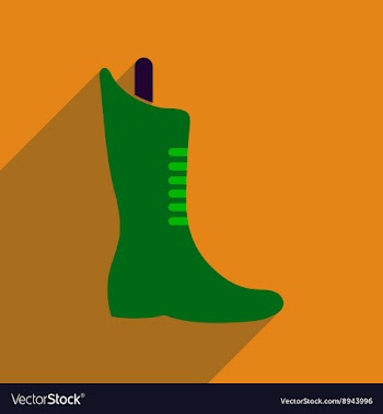 Flat icon with long shadow boots lacing vector image