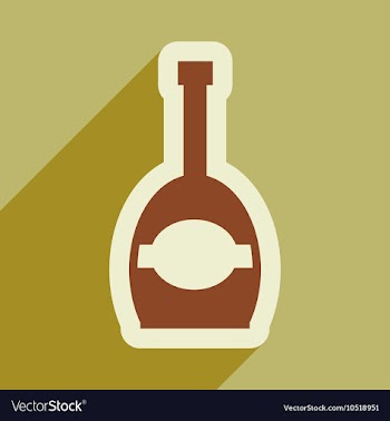 Flat icon with long shadow bottle champagne vector image