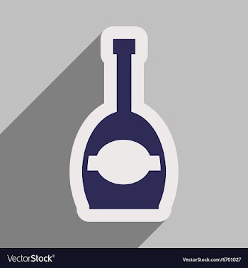 Flat icon with long shadow bottle champagne vector image