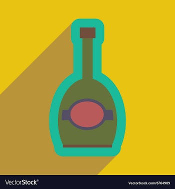Flat icon with long shadow bottle champagne vector image
