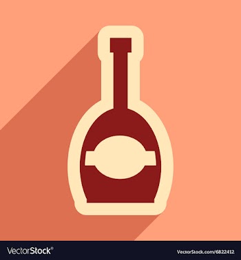 Flat icon with long shadow bottle champagne vector image